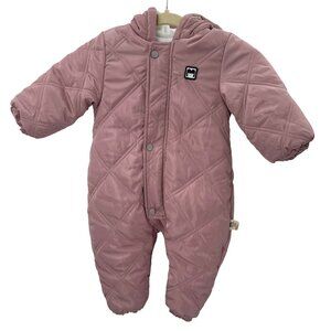 Murmurbear Pink Rose Fleece-Lined Quilted Snow Suit 18-24 Months